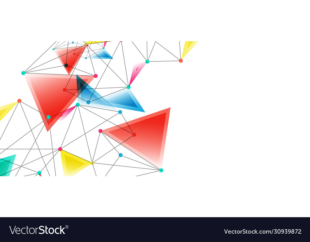 Line points connections triangular technology Vector Image Line points connections triangular technology