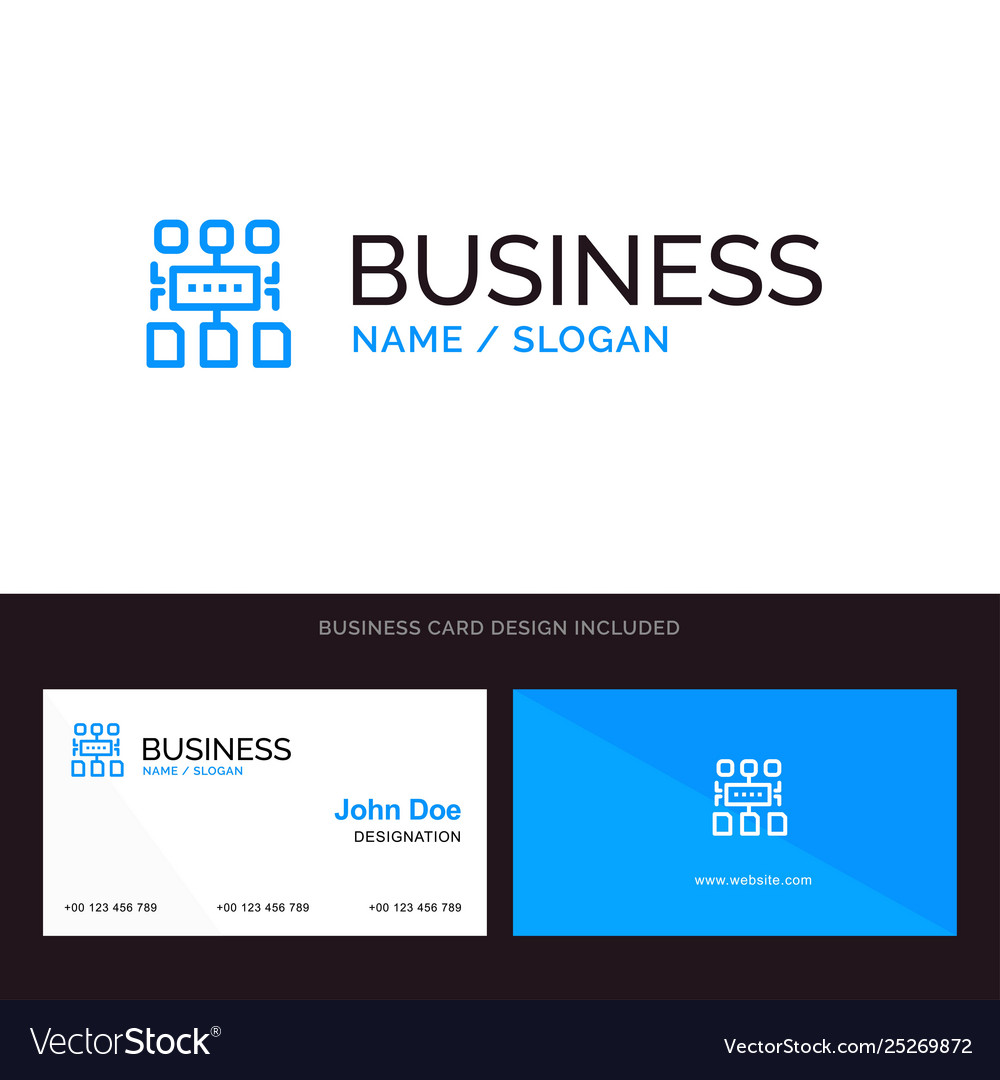Logo and business card template for algorithm vector image Logo and business card template for algorithm