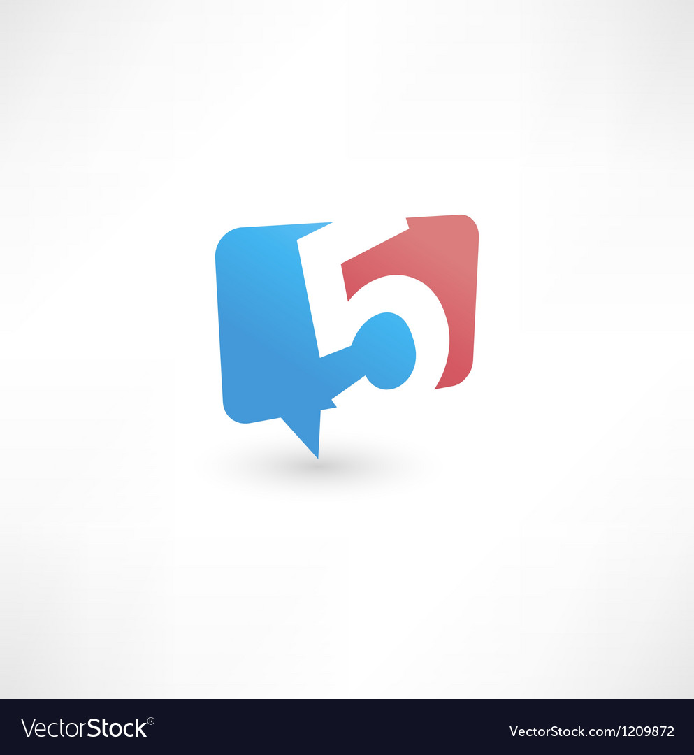 Number Five Icon - Bubble Shape