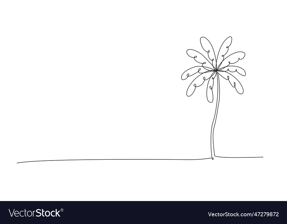 Palm tree line art tropical Vector Image Palm tree line art tropical