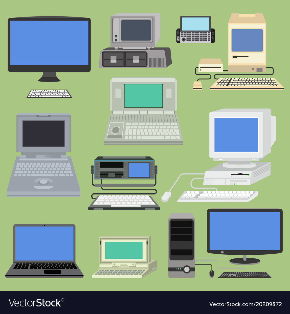Retro Computer Monitor & Keyboard