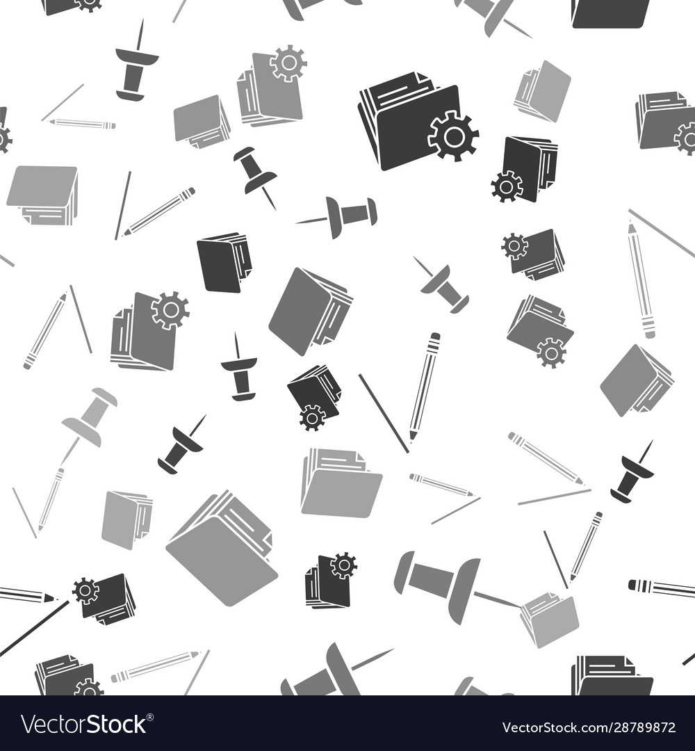 Set folder settings with gears push pin pencil