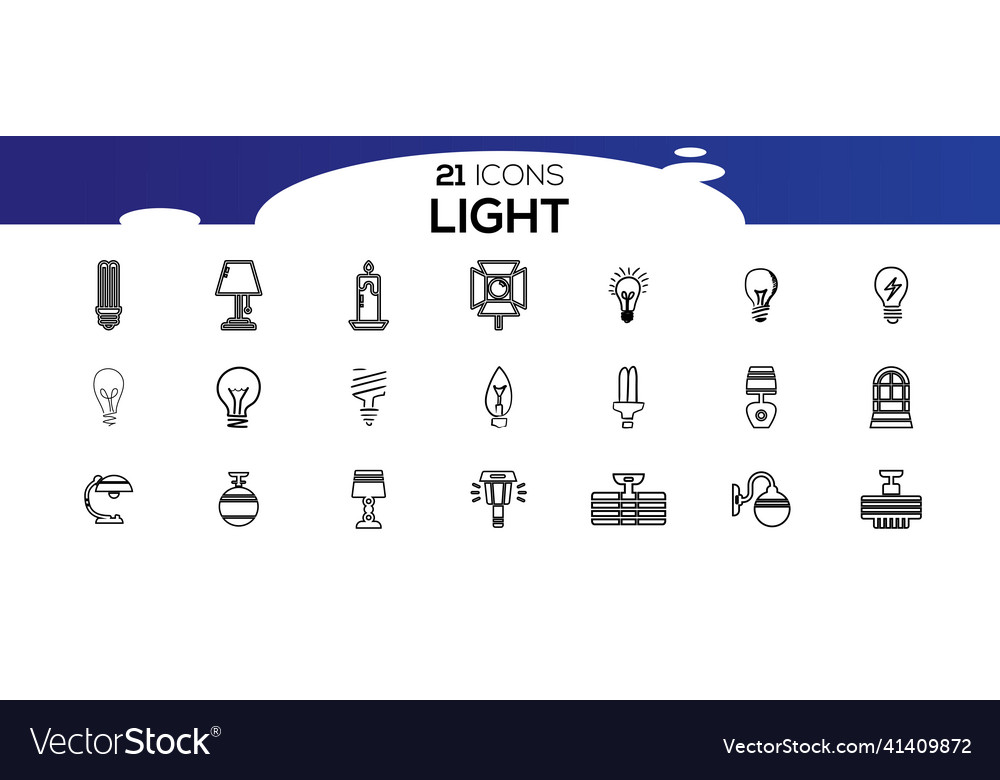 Simple set of light bulb related line icons Vector Image Simple set of light bulb related line icons