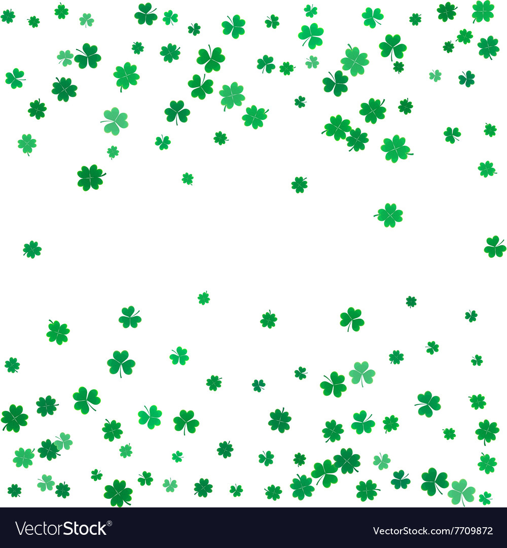 St patricks day background with flying clovers Vector Image