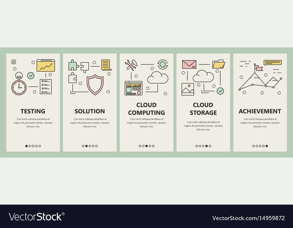 Thin line flat design cloud computing