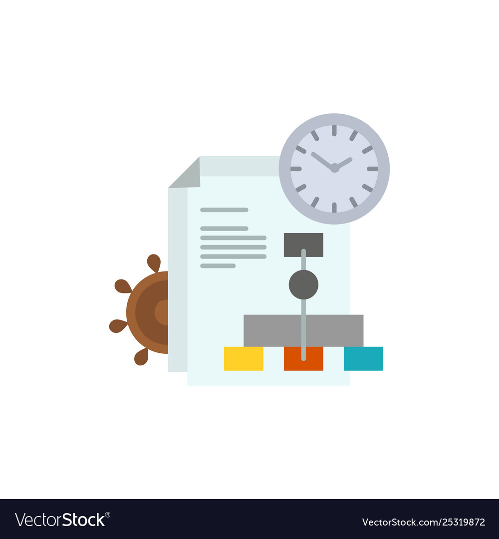 Time file report business flat color icon