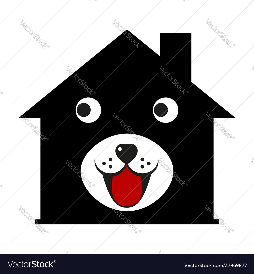 A cute dog face on doghouse