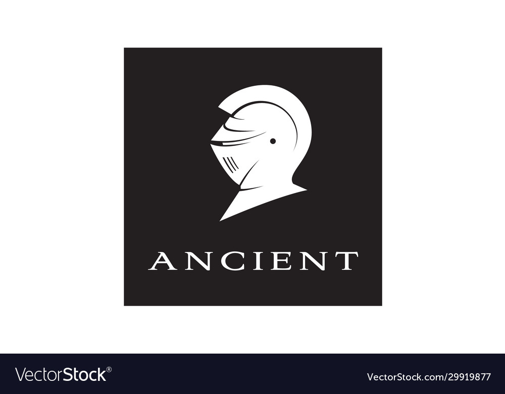 Ancient knight templar warrior armor helmet logo vector image Ancient knight templar warrior armor helmet logo
