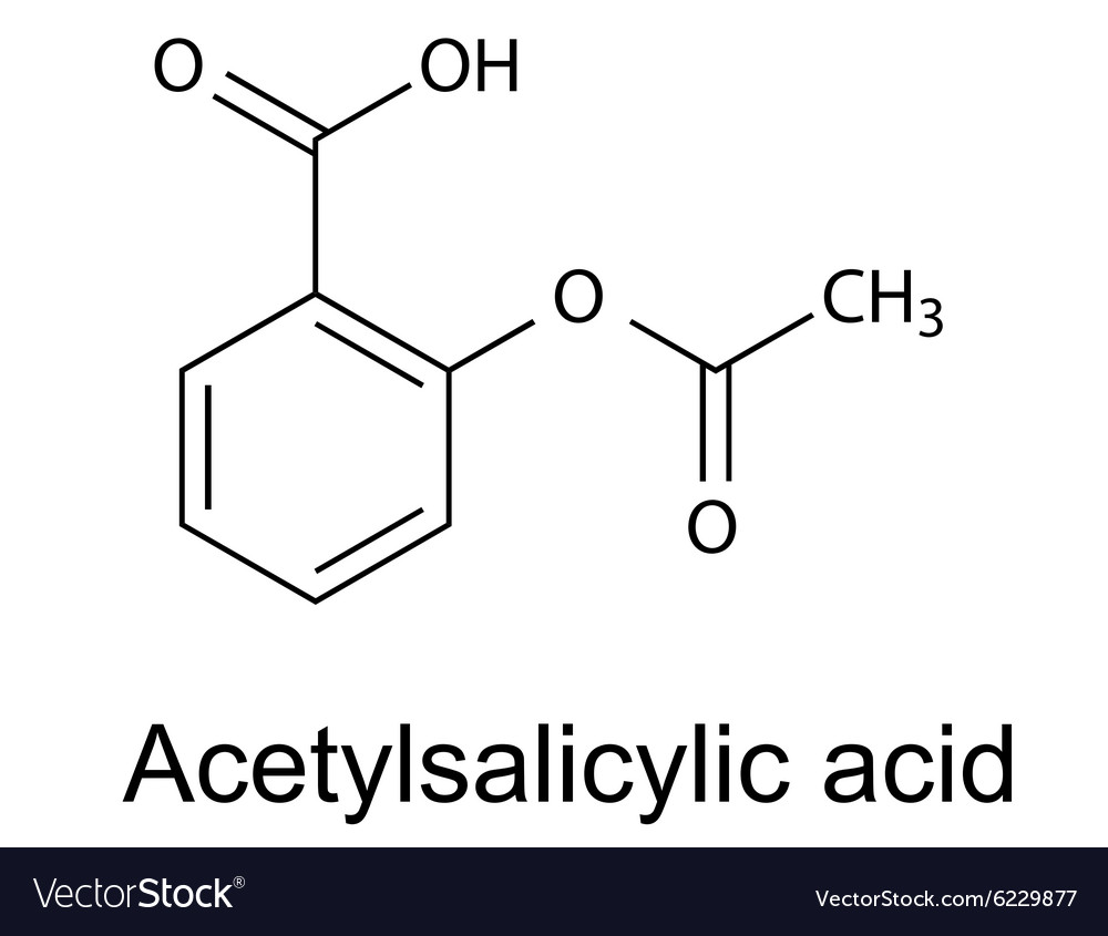 Aspirin acetylsalicylic acid Royalty Free Vector Image