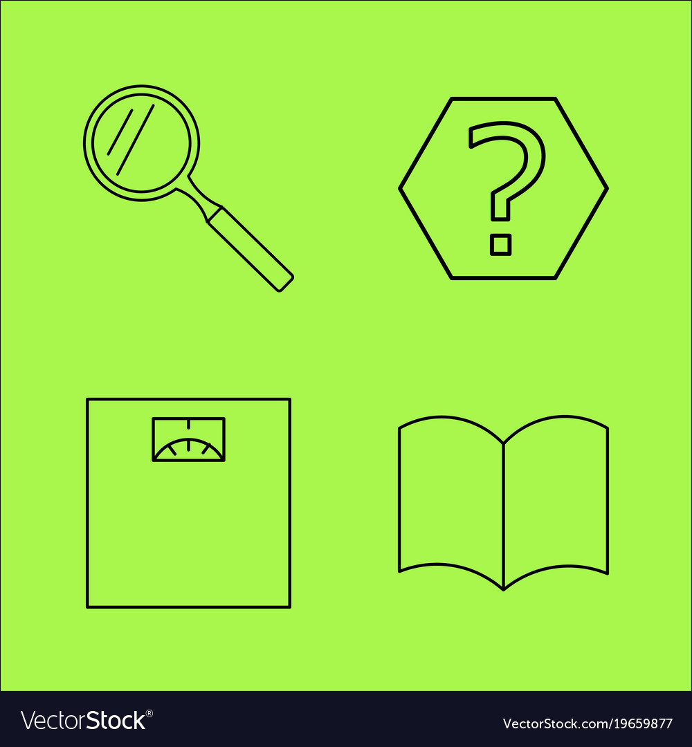 Basic content simple linear outline icon set