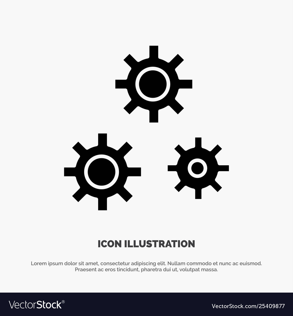 Configuration gears preferences service solid Vector Image Configuration gears preferences service solid