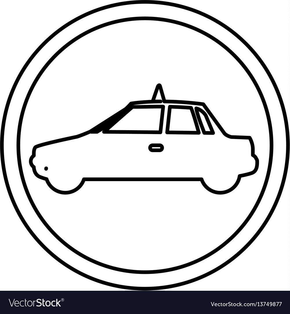 Figure symbol taxi side car icon Royalty Free Vector Image