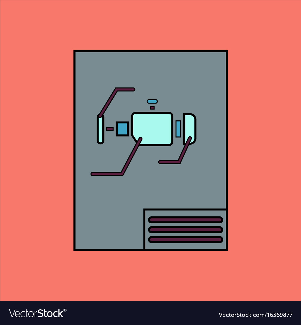 Flat icon design collection motor circuit
