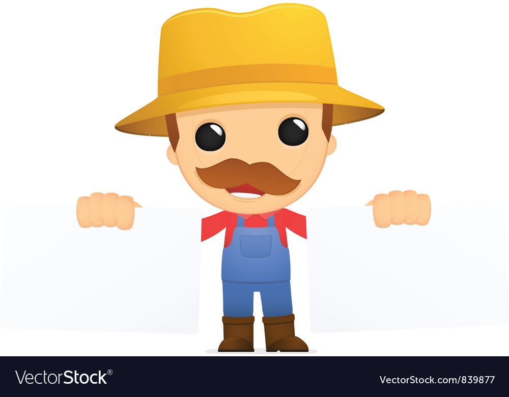 Funny cartoon farmer