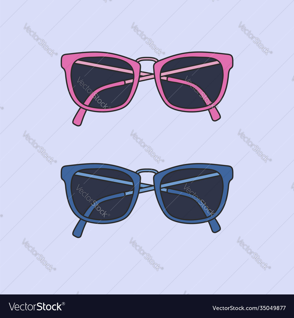 Hand-drawn outline isolated pair glasses Vector Image