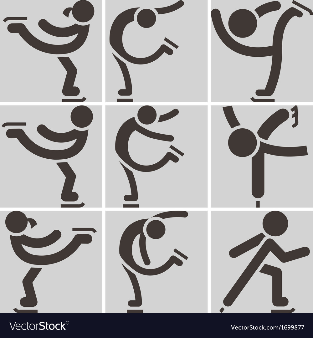 Ice Skating Icons Set