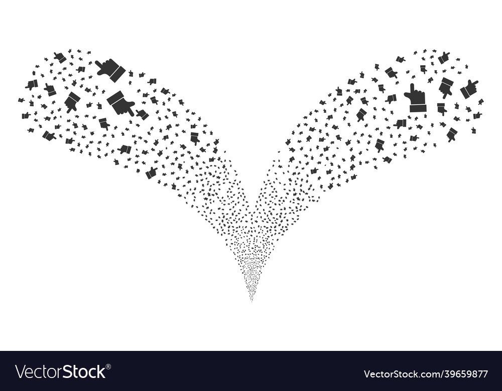 Index finger twice firework stream vector image Index finger twice firework stream