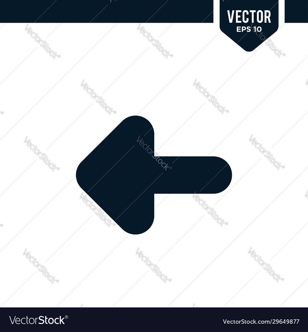 Left direction arrow icon collection in solid