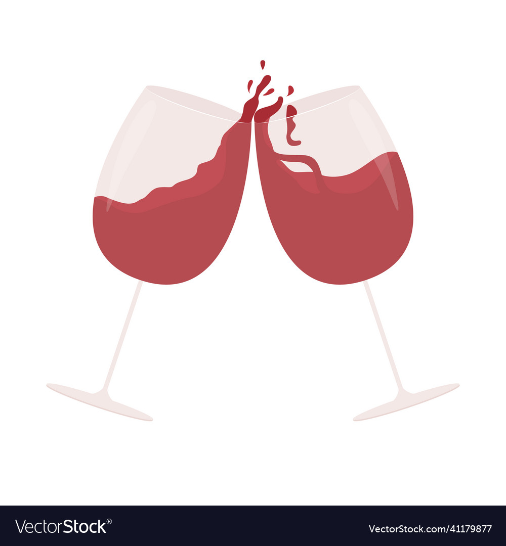 Red wine toast semi flat color object vector image Red wine toast semi flat color object