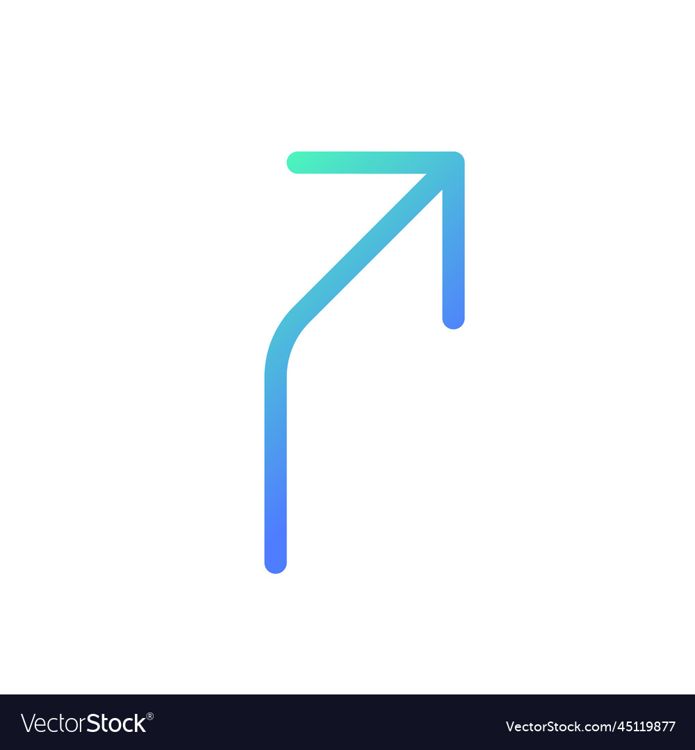 Road curves to right arrow pixel perfect gradient vector image Road curves to right arrow pixel perfect gradient