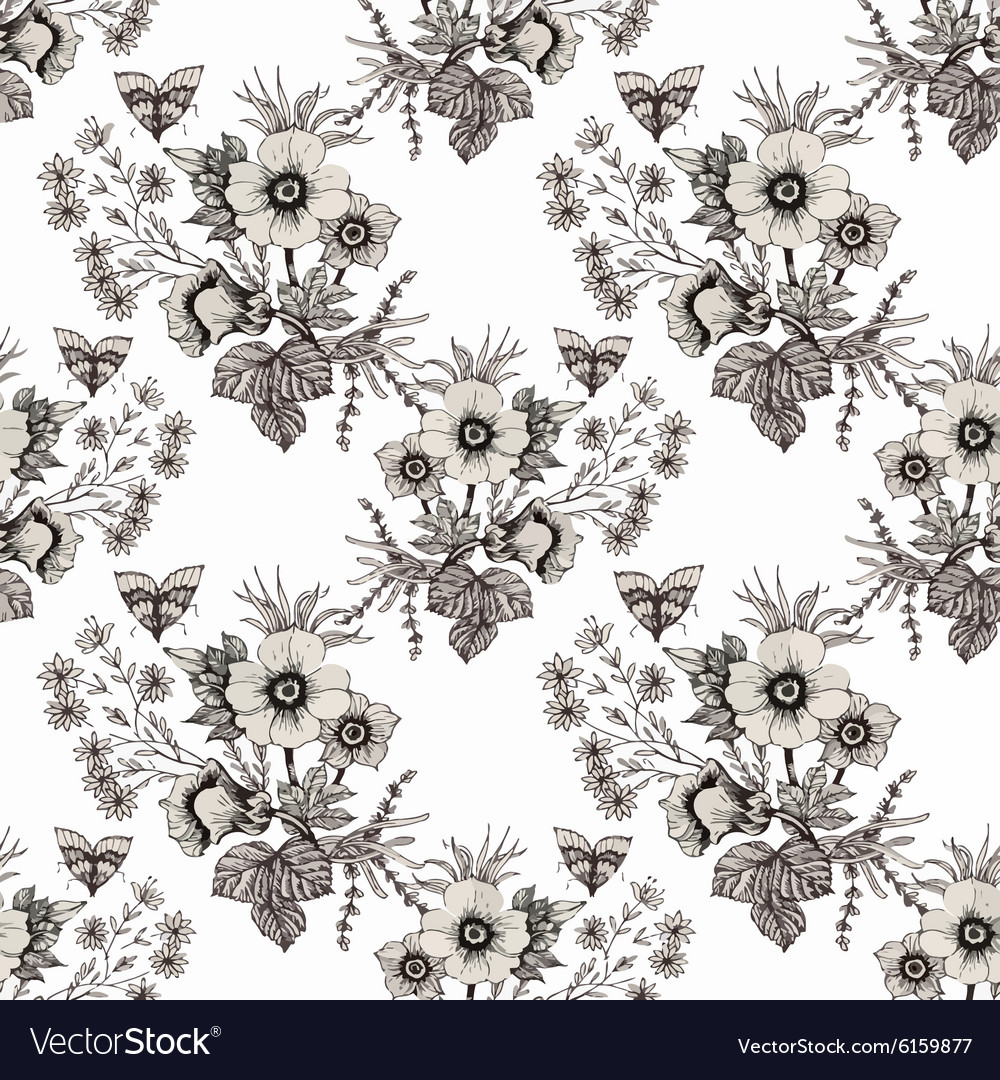Seamless pattern with beautiful flowers