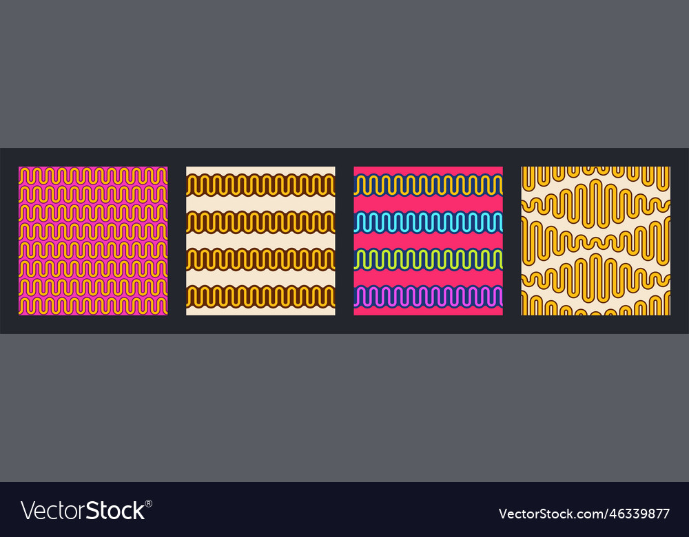 Set of color zigzag seamless patterns vector image Set of color zigzag seamless patterns