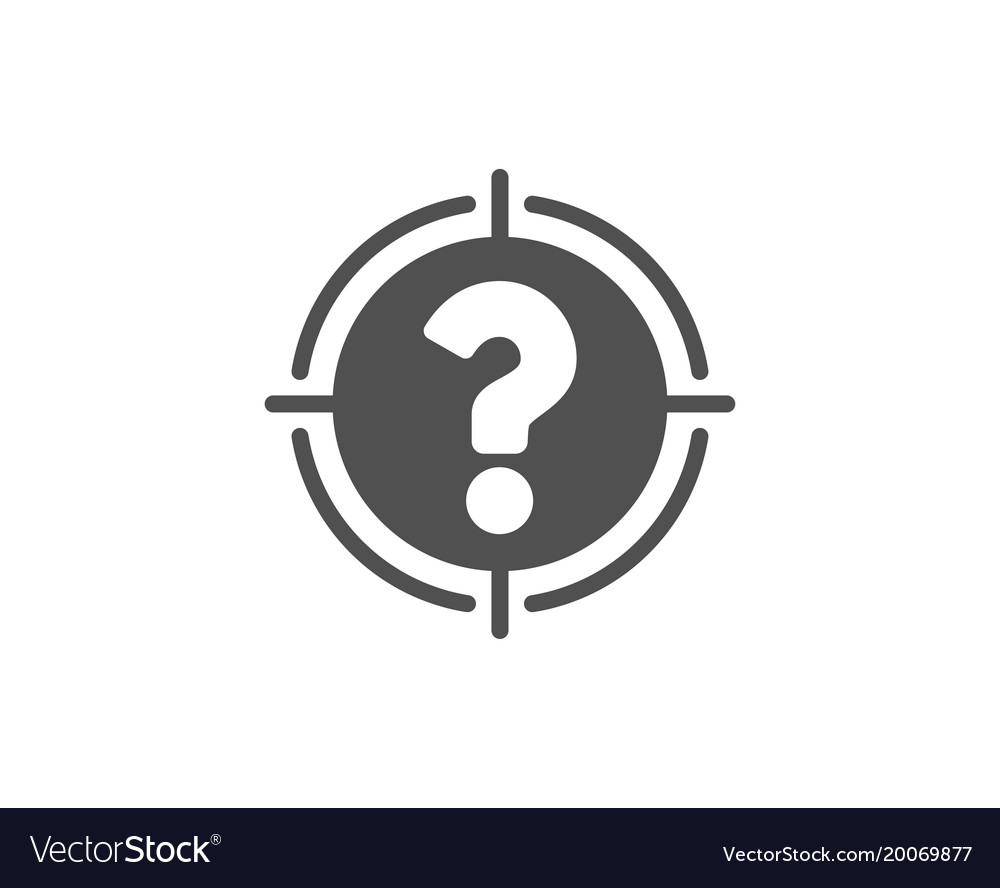 Target with question mark simple icon