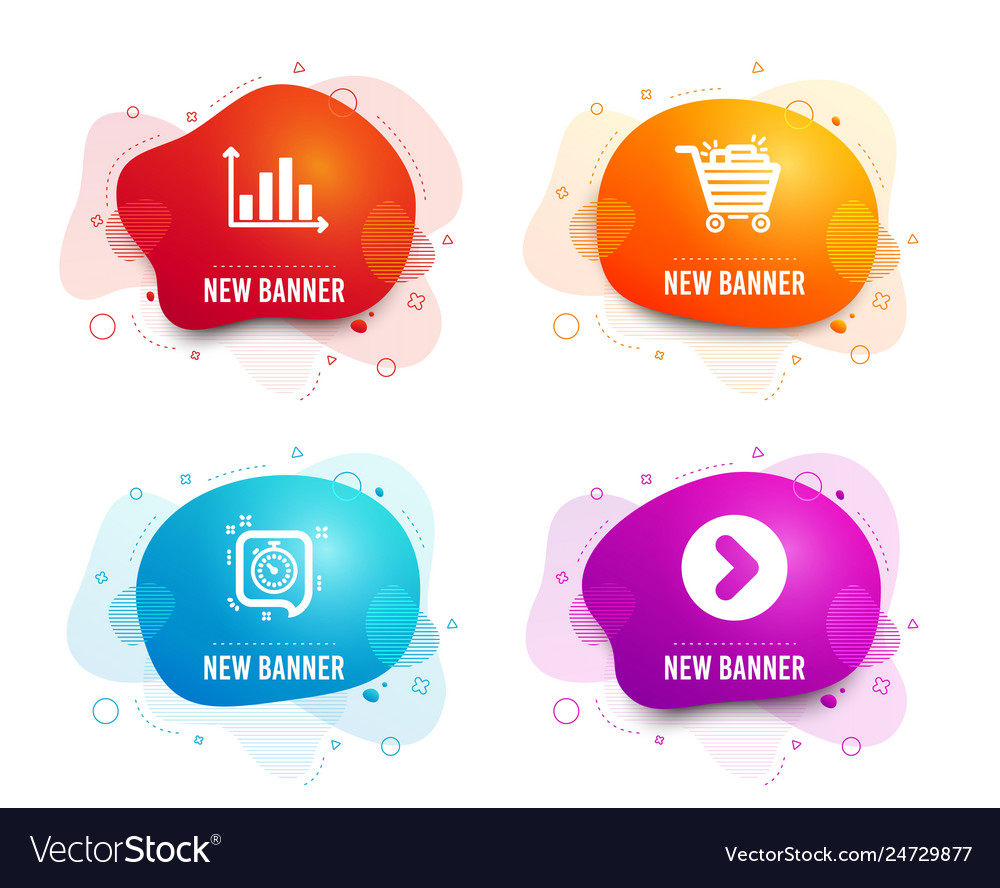 Timer shopping cart and diagram graph icons vector image Timer shopping cart and diagram graph icons