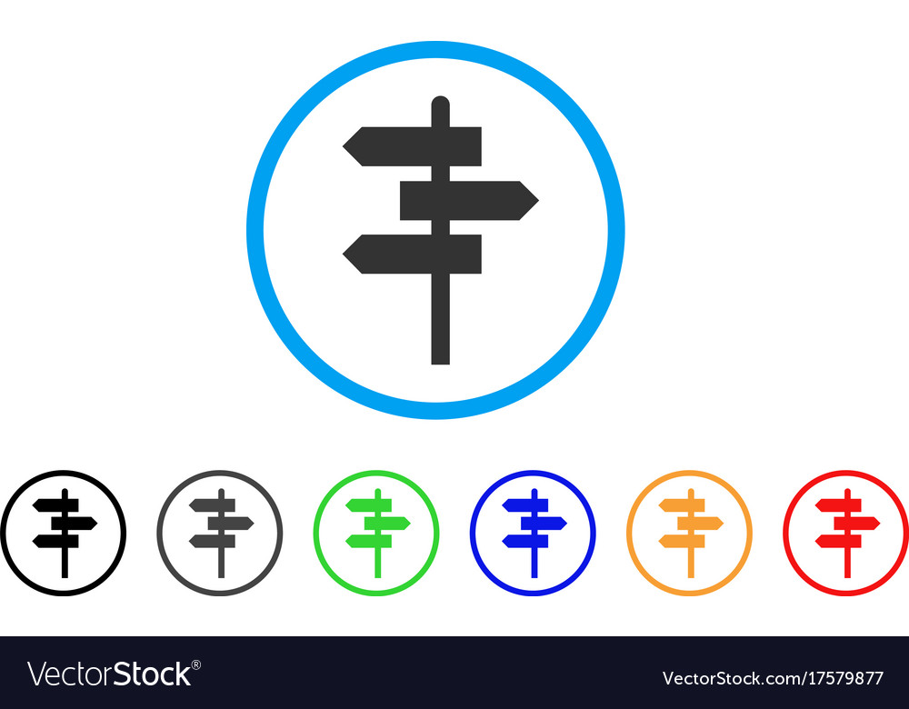 Way pointer rounded icon