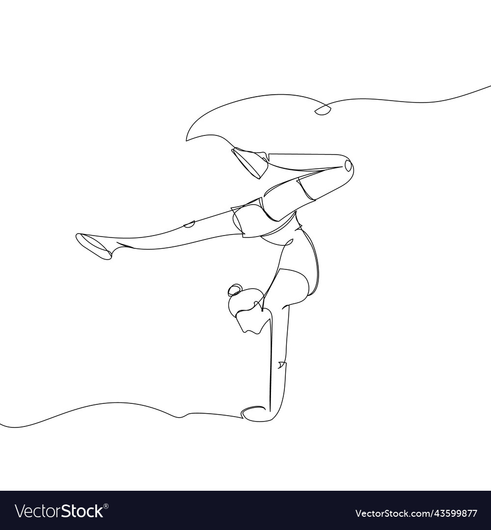 Frau Handstand Yoga asana eine Linie Kunst vector image Frau Handstand Yoga asana eine Linie Kunst