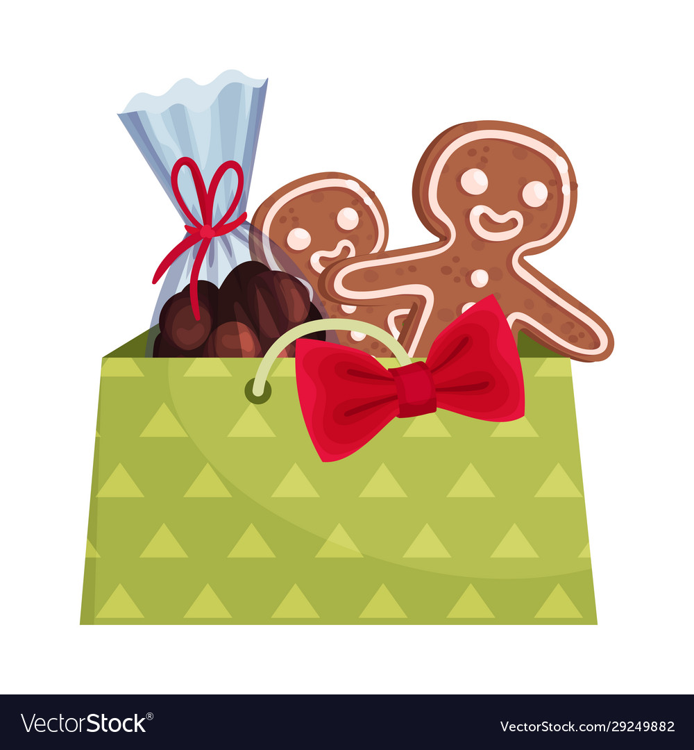 Carton gift package with chocolate sweets Vector Image