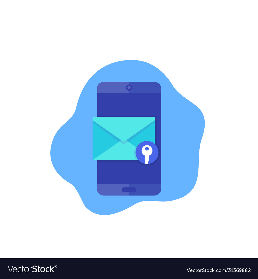 Encrypted message mobile mail icon