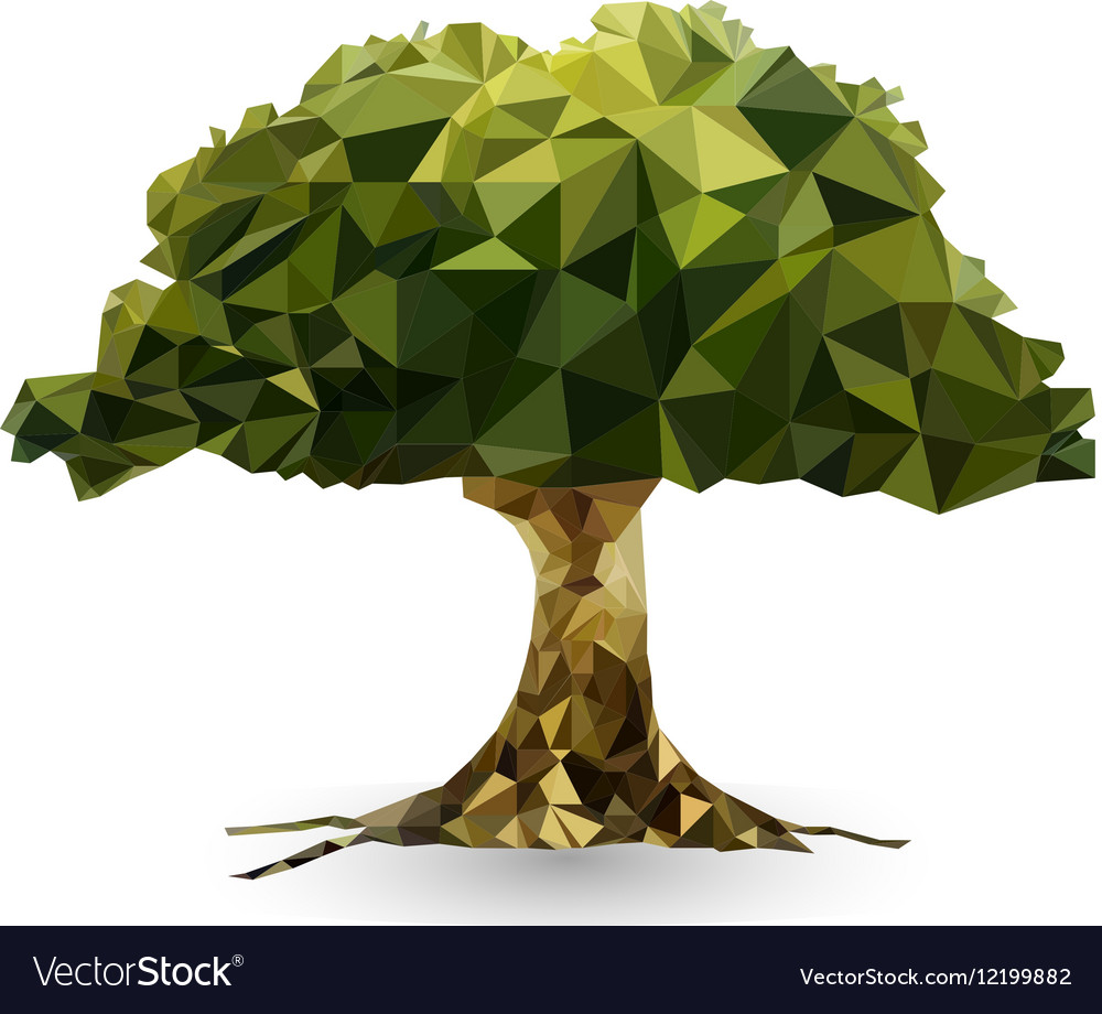 Green tree in a triangular style