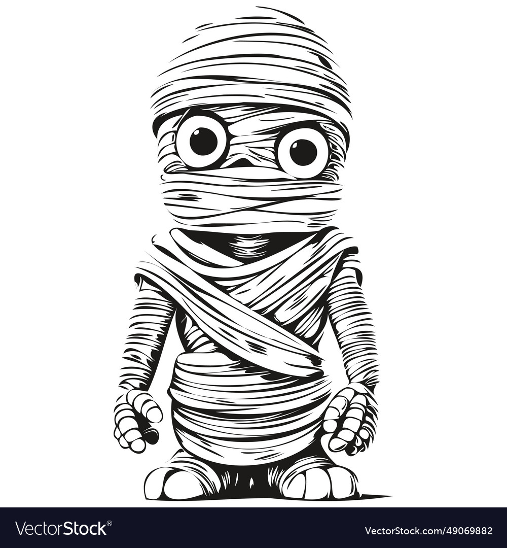 Halloween mummy portrait in for haunting designs Vector Image