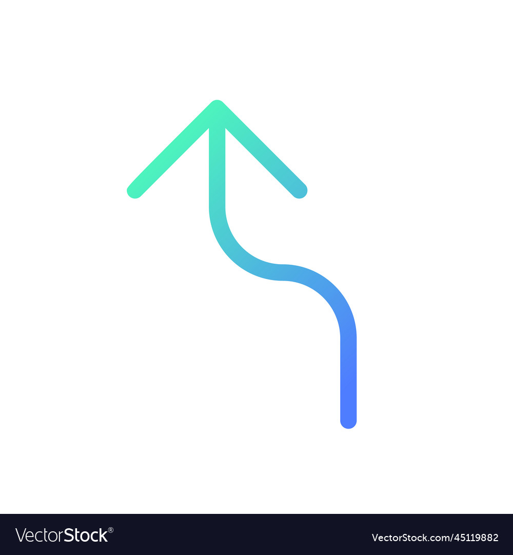Left reverse turn arrow pixel perfect gradient