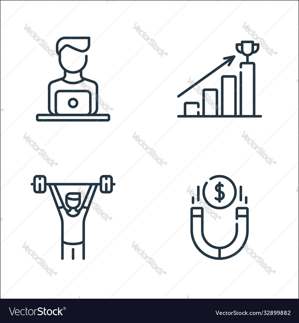 Life skills line icons linear set quality vector image Life skills line icons linear set quality