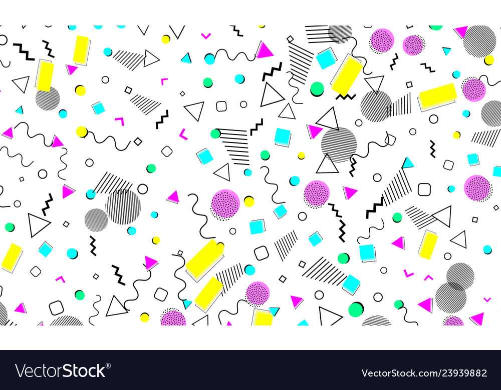Pop art color background memphis pattern vector image Pop art color background memphis pattern