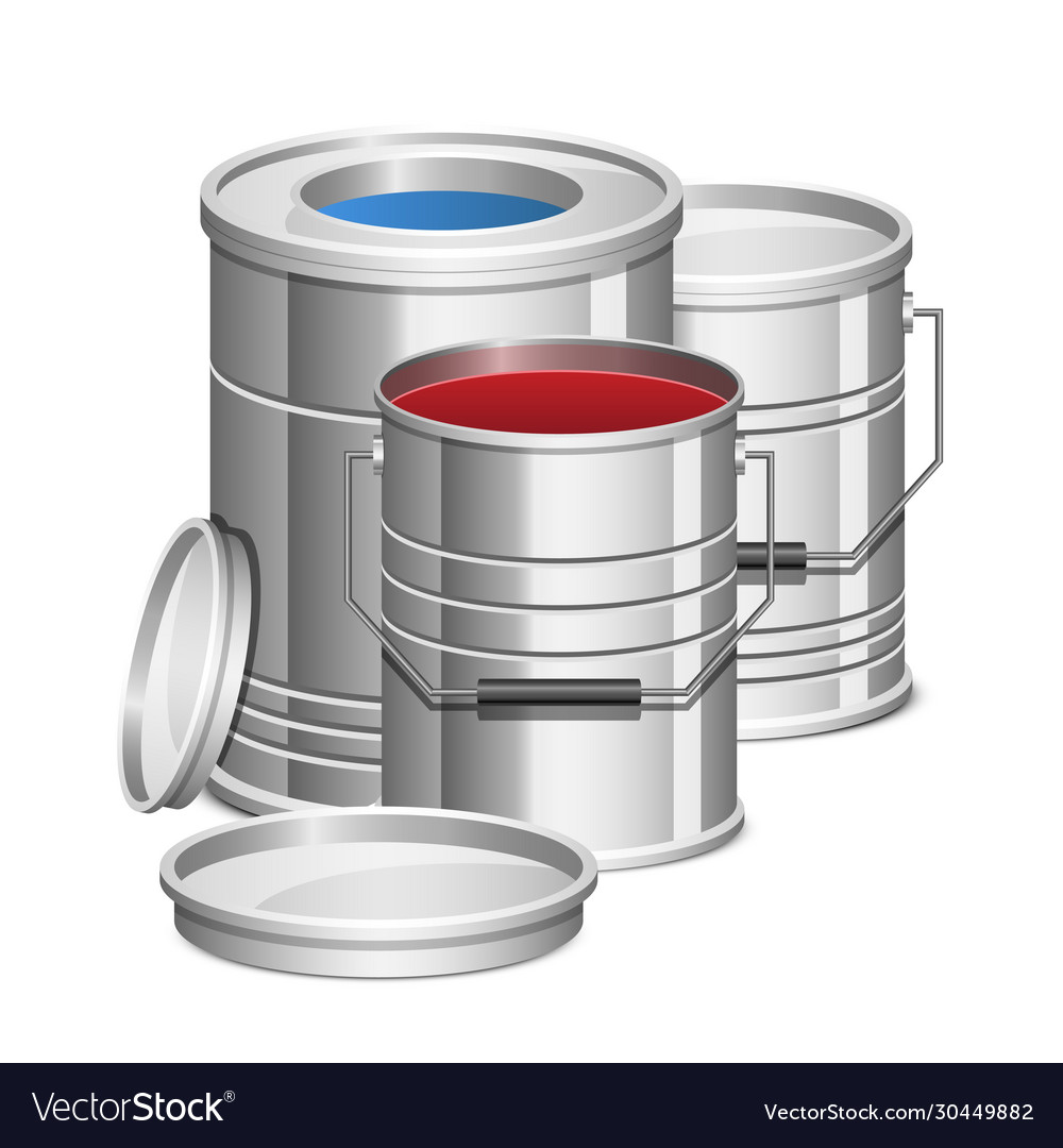 Realistic paint can Royalty Free Vector Image - VectorStock