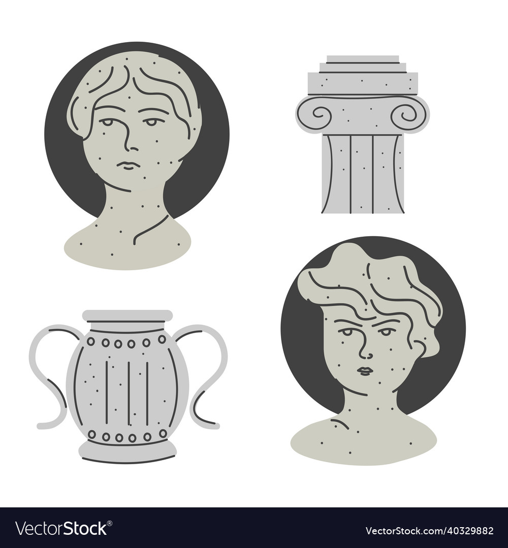 Set of women greek