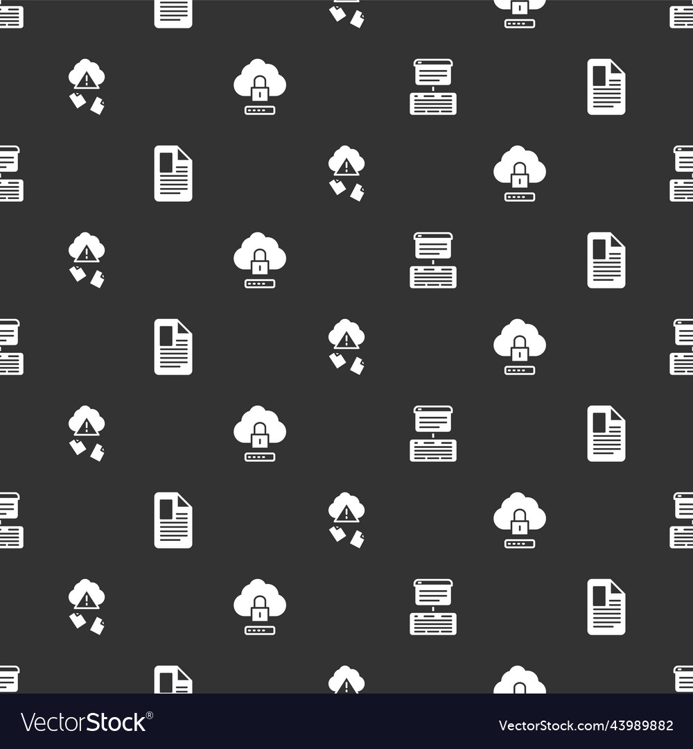 Set server data web hosting file document cloud vector image Set server data web hosting file document cloud