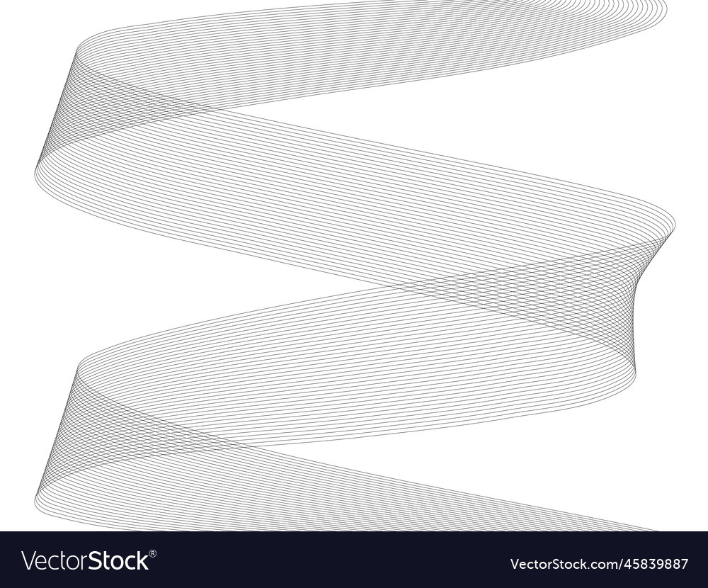 Abstract Wave Form Line Art