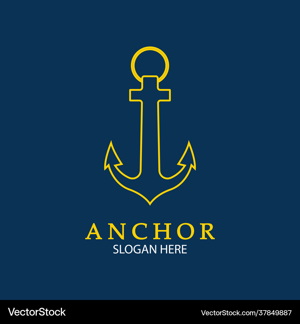 Anchor logo design symbol maritime icon Royalty Free Vector