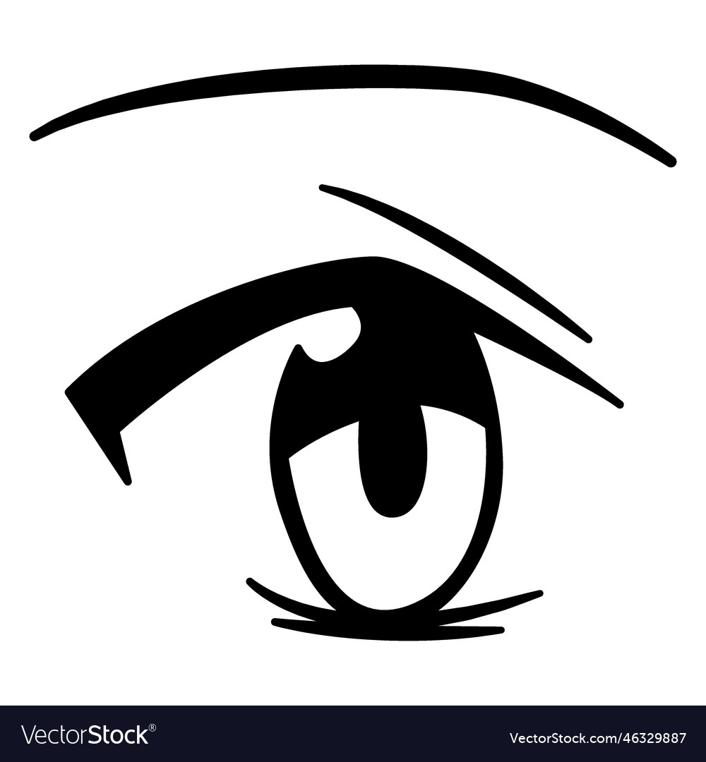 Real smiling anime eyes manga girls Royalty Free Vector