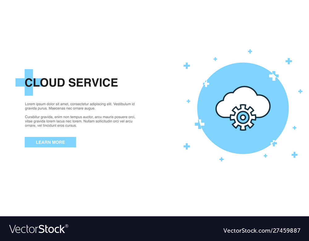 Cloud service icon banner outline template