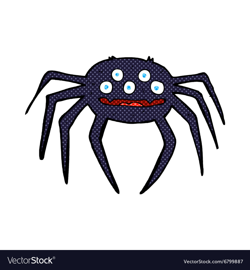 Comic cartoon halloween spider