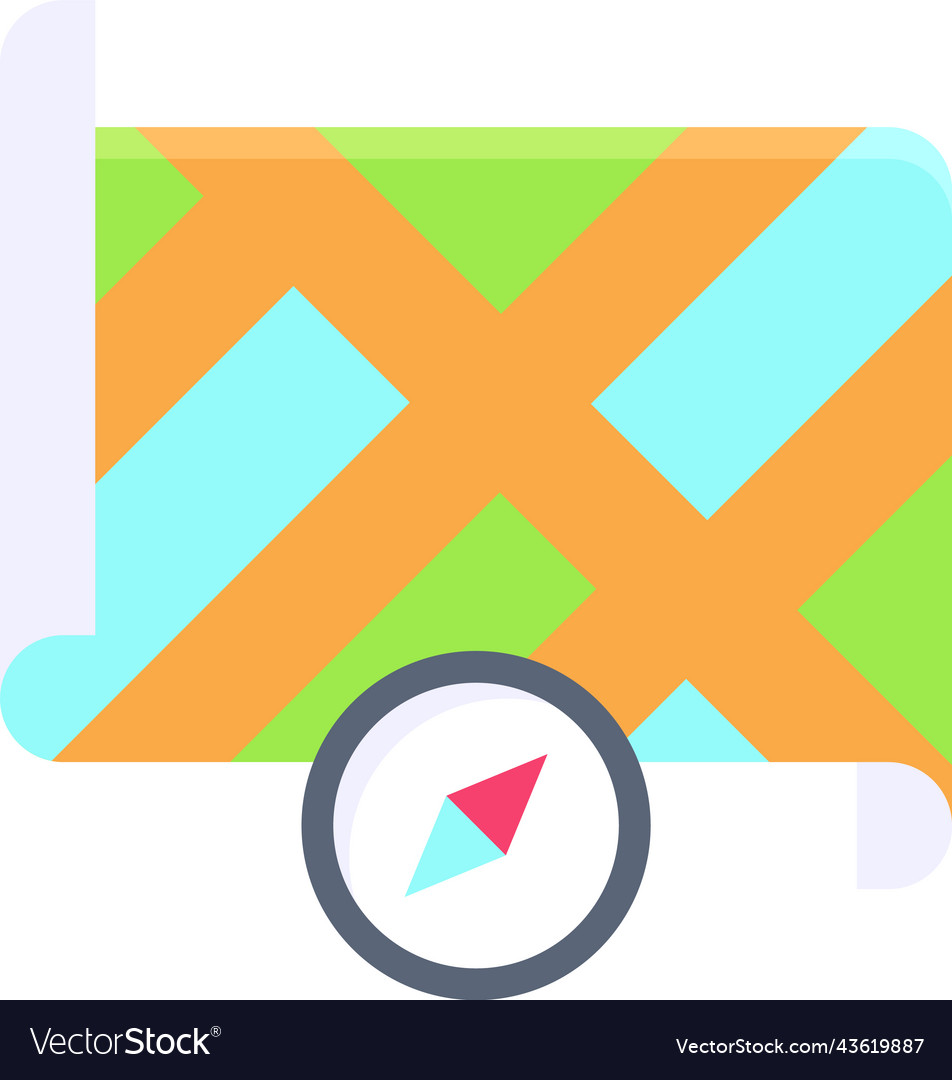 Compass and map icon location navigation