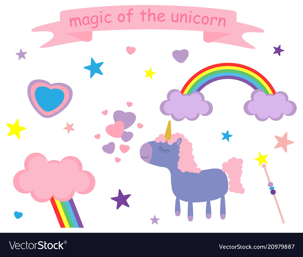 Cute pink and lilac unicorn