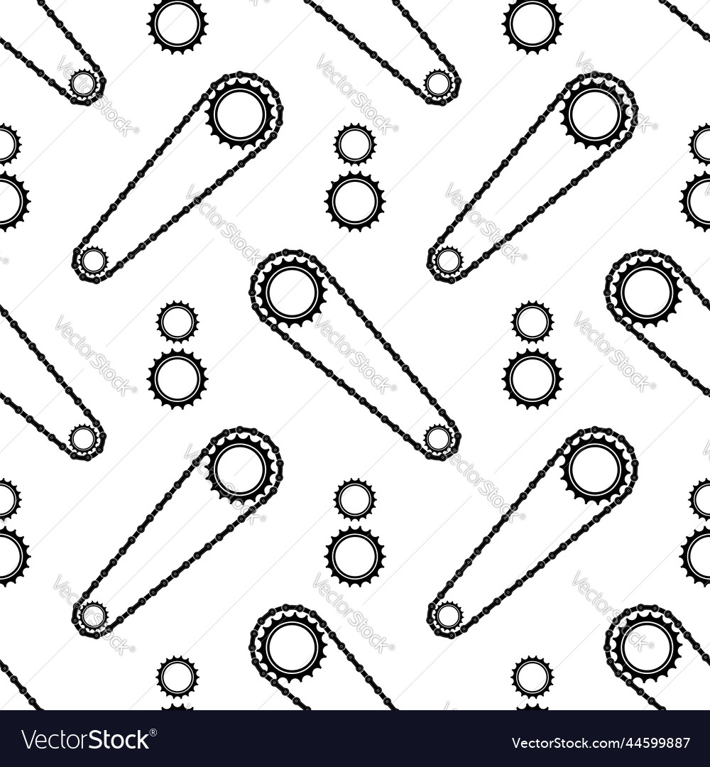 Different bicycle chain frames seamless pattern