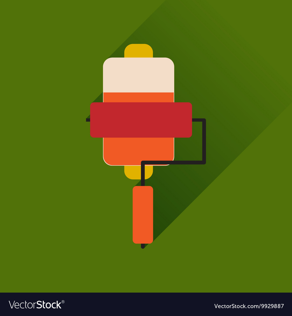 Flat web icon with long shadow mobile battery