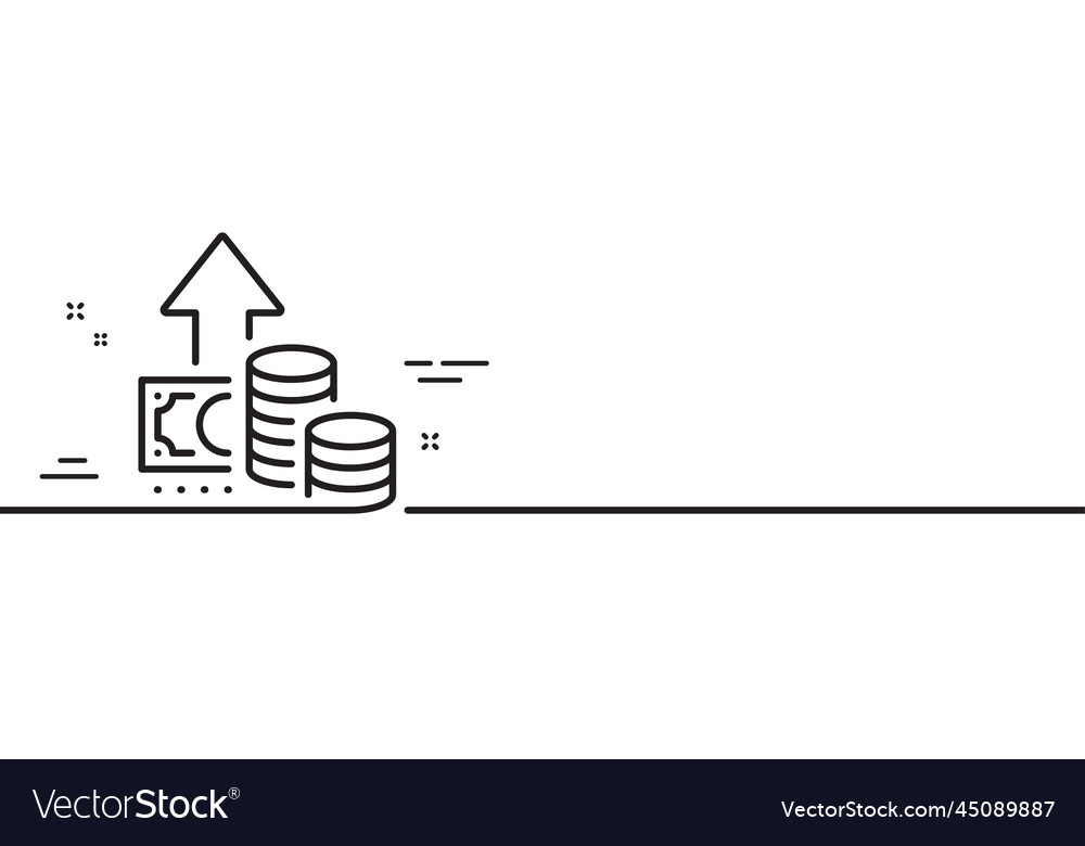 Inflation line icon growth or increase price sign